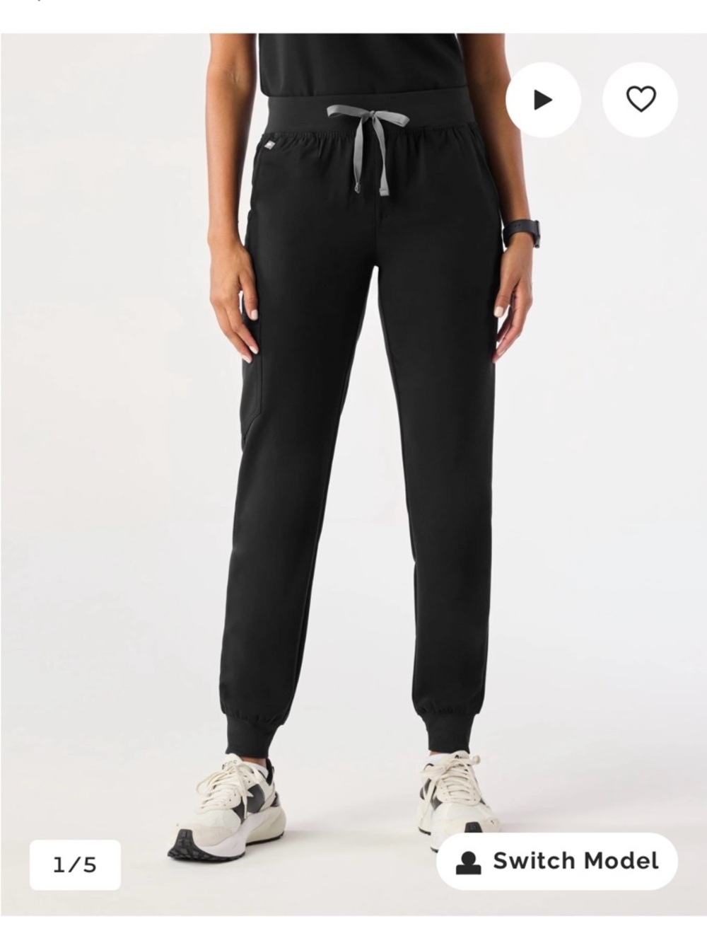 Figs Black Jogger Scrub Pants. petite small